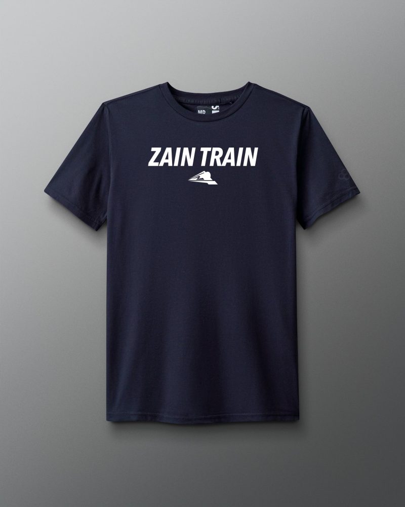 ATHTS1018 Zain Train Evergreen T Shirt Navy 0001