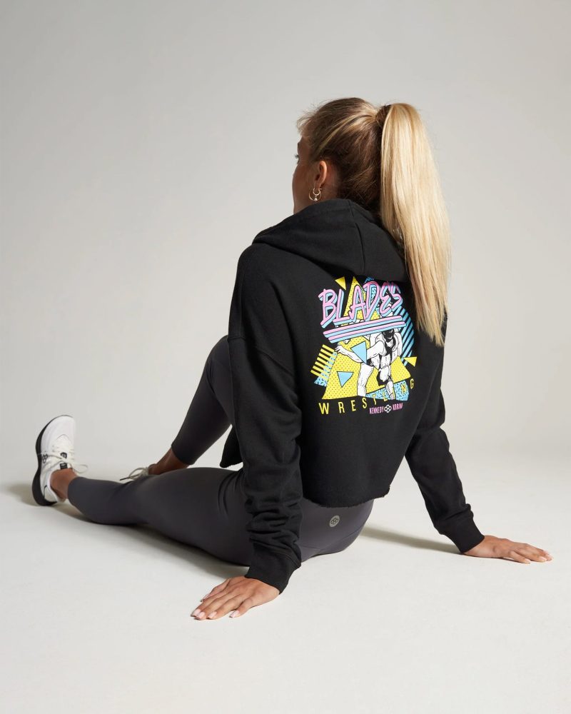 Blades Suplex Crop Hoodie Black 0001