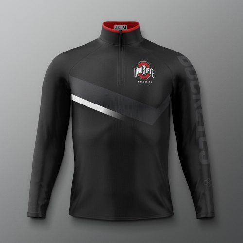 COHQZ1018 Ohio State Sublimated Quarter Zip Black 0001