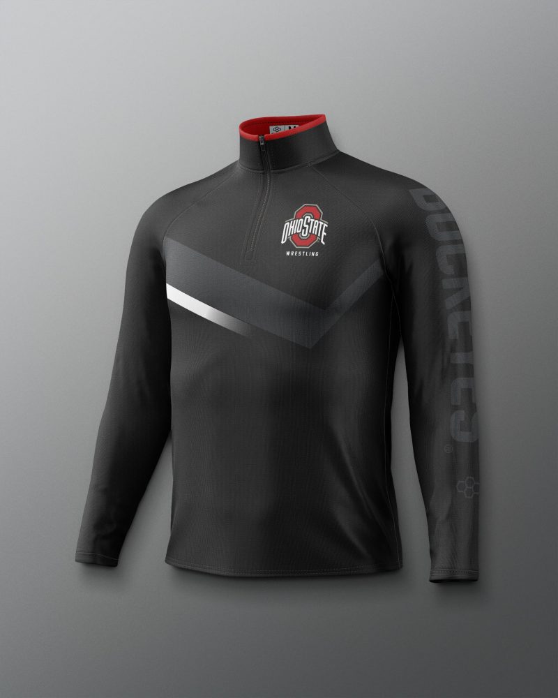 COHQZ1018 Ohio State Sublimated Quarter Zip Black 0005