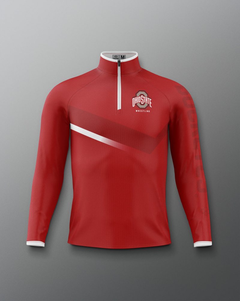 COHQZ1018 Ohio State Sublimated Quarter Zip Red 0001