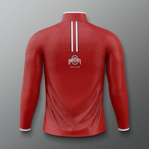 COHQZ1018 Ohio State Sublimated Quarter Zip Red 0002