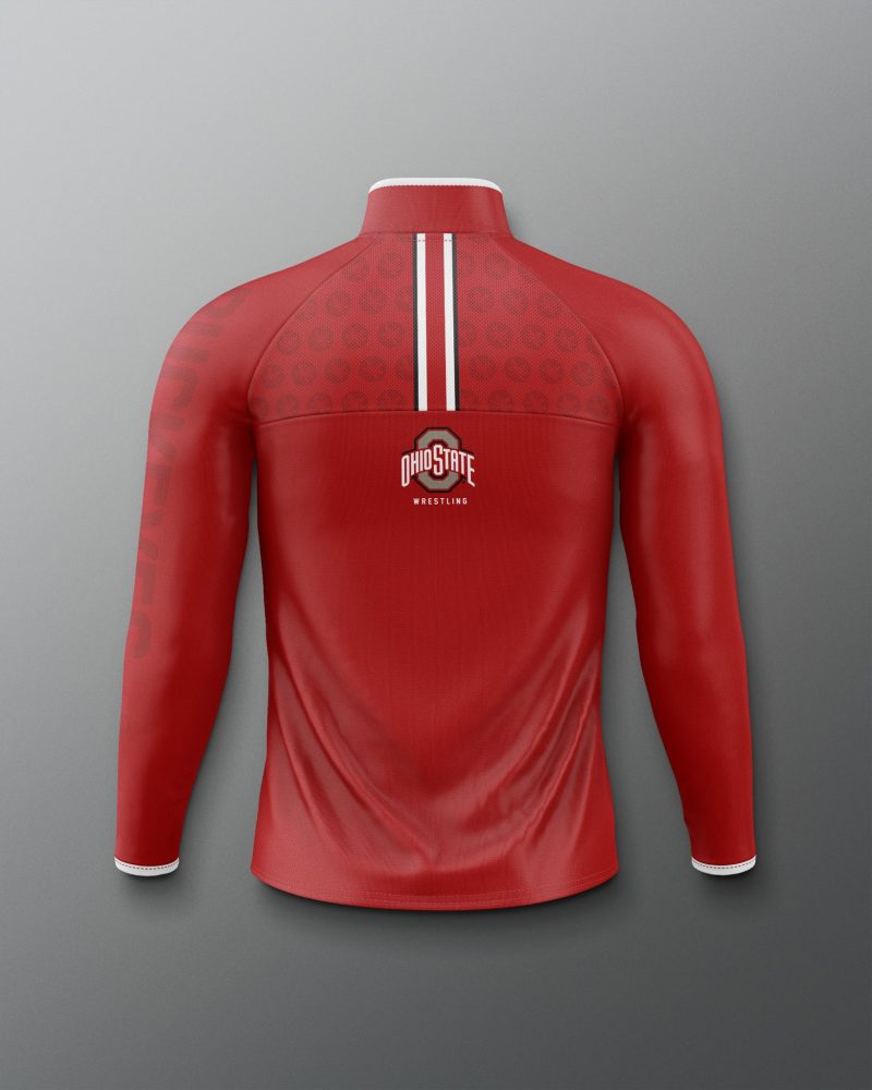 COHQZ1018 Ohio State Sublimated Quarter Zip Red 0002