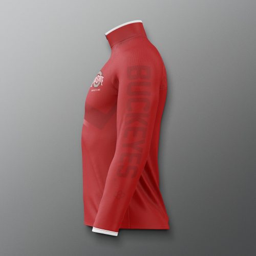 COHQZ1018 Ohio State Sublimated Quarter Zip Red 0003