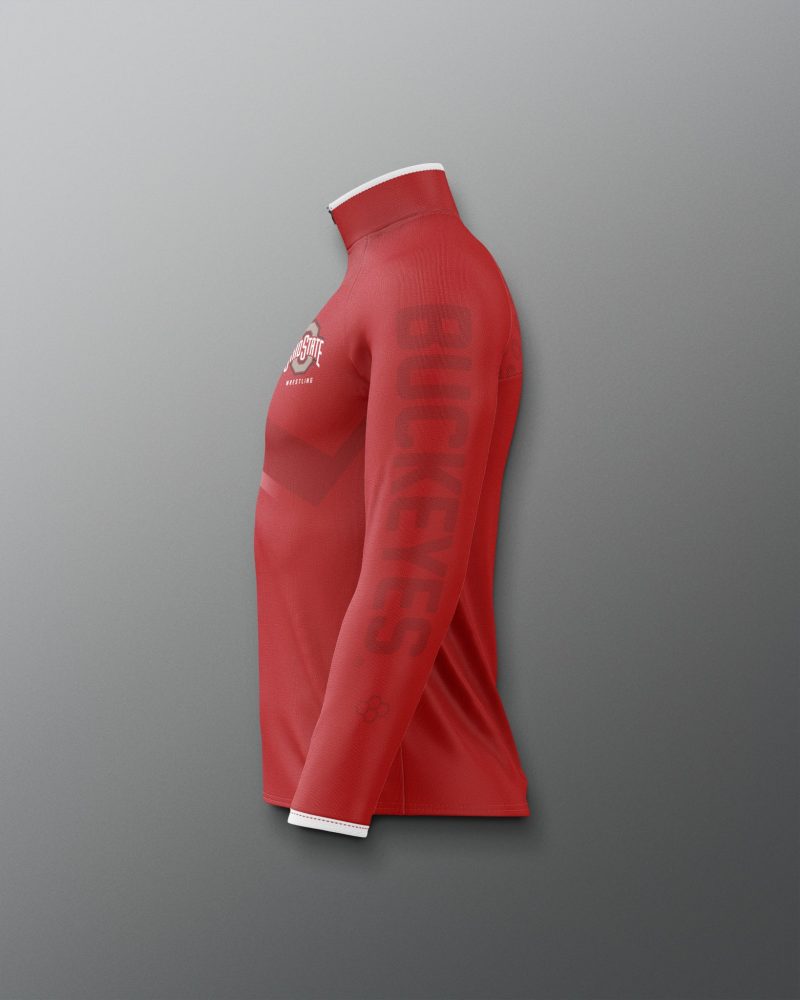 COHQZ1018 Ohio State Sublimated Quarter Zip Red 0003