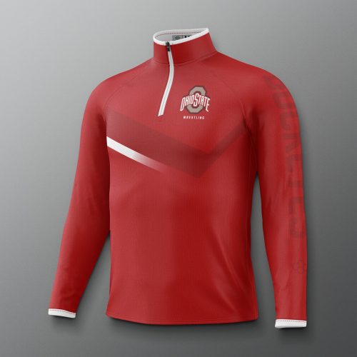 COHQZ1018 Ohio State Sublimated Quarter Zip Red 0005