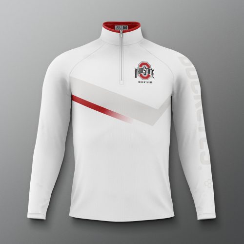 COHQZ1018 Ohio State Sublimated Quarter Zip White 0001