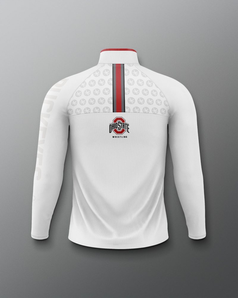 COHQZ1018 Ohio State Sublimated Quarter Zip White 0002