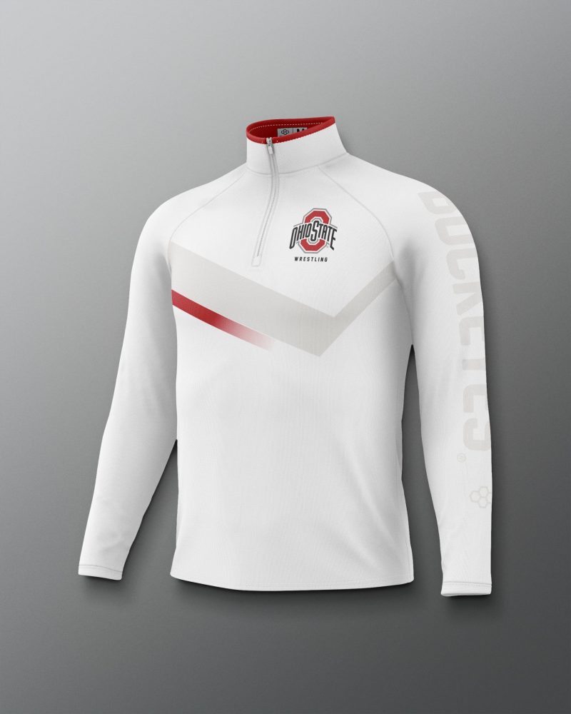 COHQZ1018 Ohio State Sublimated Quarter Zip White 0005