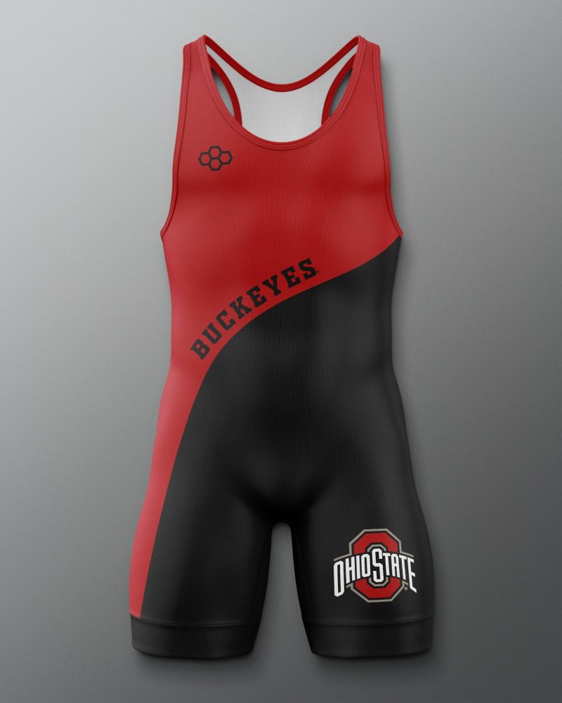 COHSN1019 Buckeyes Throwback Singlet Red Black 0001