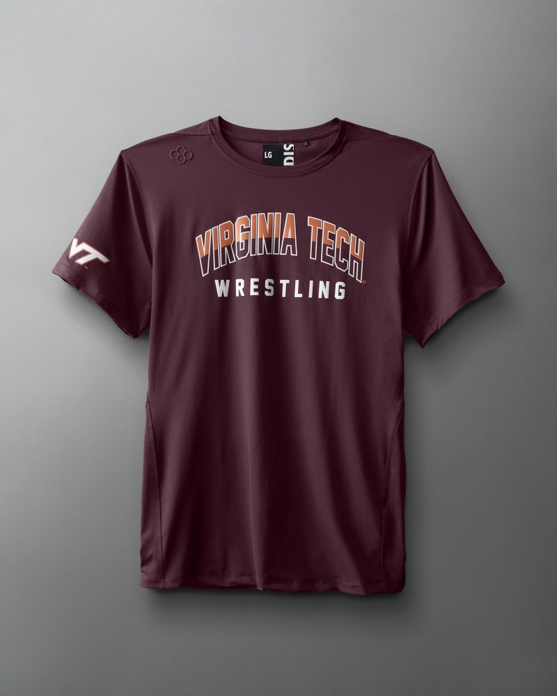 CVTTS1001 VIRGINIA TECH WRESTLING Performance T Shirt PUP MAROON 001