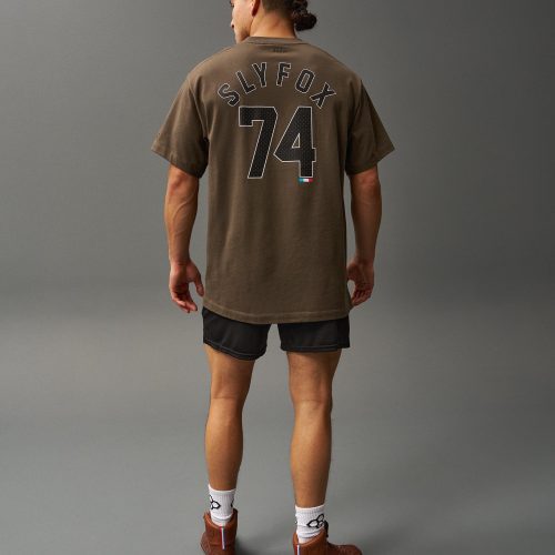 DSFTS1009 Sly Fox Signature Heavyweight Jersey T Shirt Brown 0001 1