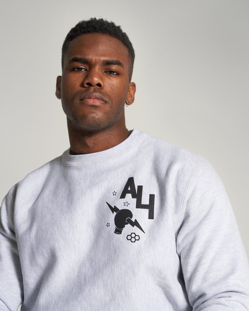 Muhammad Ali Lightening Crewneck Athletic Grey ALICR1000 OFP Gray 0001