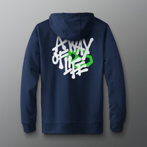 RUDHD1063 A Way Of Life Spray Hoodie Navy 0002