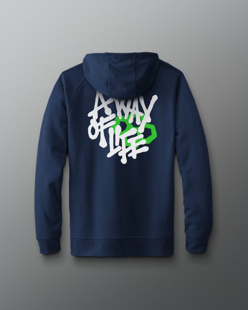 RUDHD1063 A Way Of Life Spray Hoodie Navy 0002