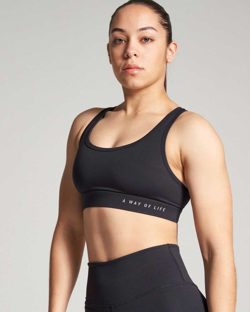 RUDIS Womens Sports Bra Black RUDBR1000 Black 0002