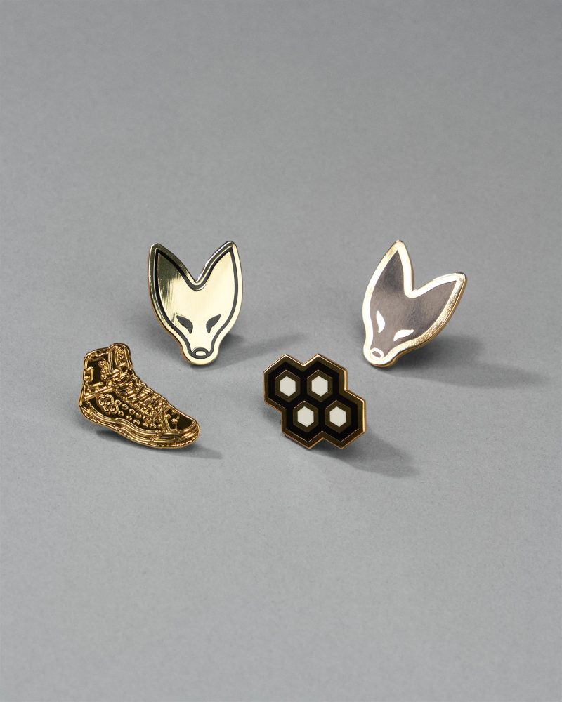 RUDPN1001 RUDIS Sly Fox 4 Pack Enamel Pins Gold 0001