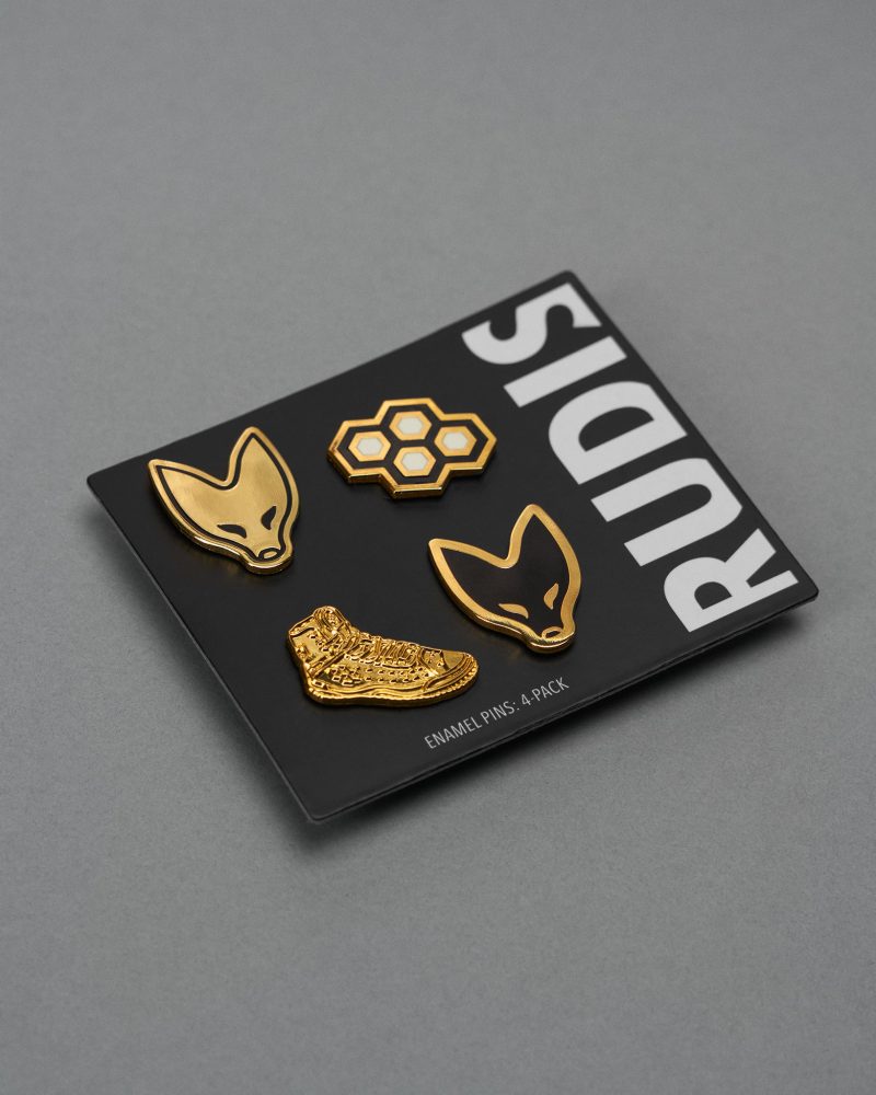 RUDPN1001 RUDIS Sly Fox 4 Pack Enamel Pins Gold 0002