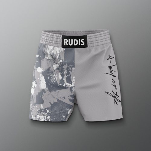 RUDSH1014 Motto Scripted Elite Shorts Gray 0001