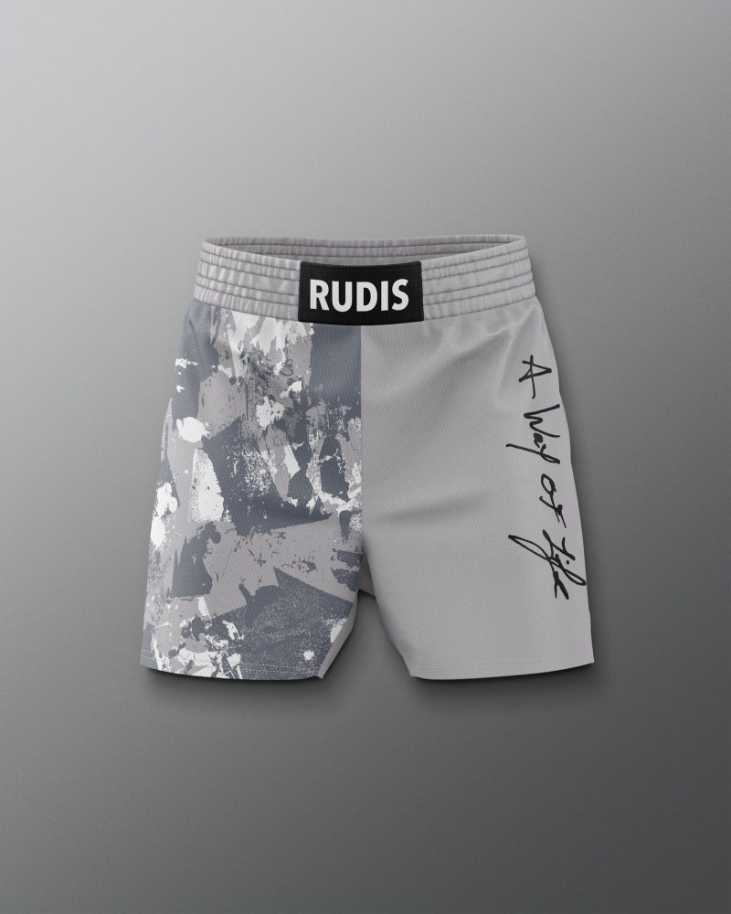 RUDSH1014 Motto Scripted Elite Shorts Gray 0001