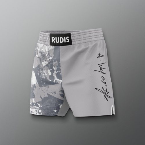 RUDSH1014 Motto Scripted Elite Shorts Gray 0005