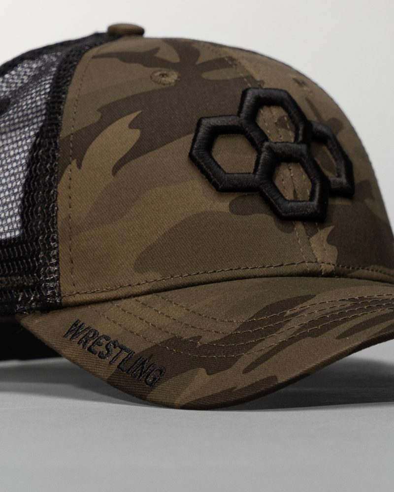 RUDTR1004 Camo Hex Trucker Hat FLT Black Camo 0022