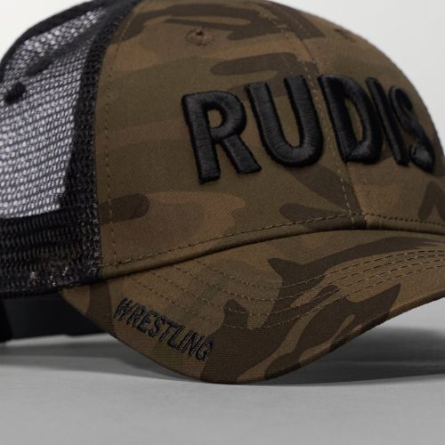 RUDTR1005 Camo Wordmark Trucker Hat FLT Black Camo 0022