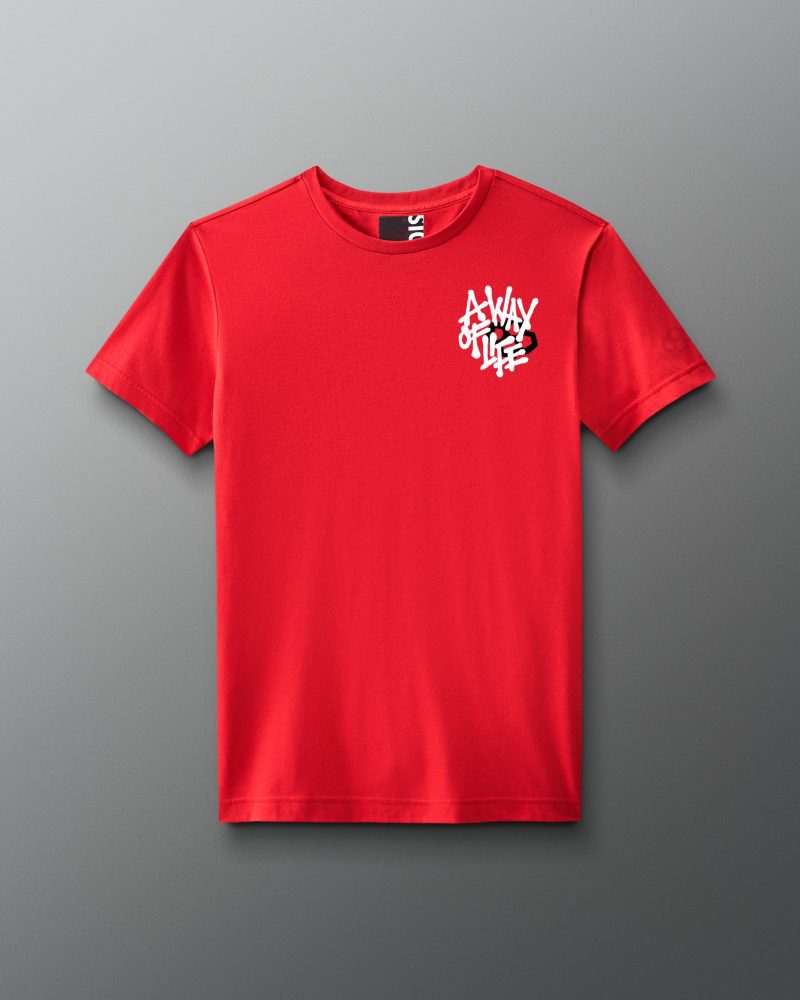 RUDTS1121 A Way Of Life Spray T Shirt Red 0001