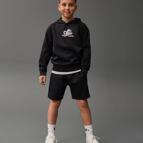 Y ALIHD1001 Ali Peoples Champ Cool Touch Youth Hoodie PUP Black 001