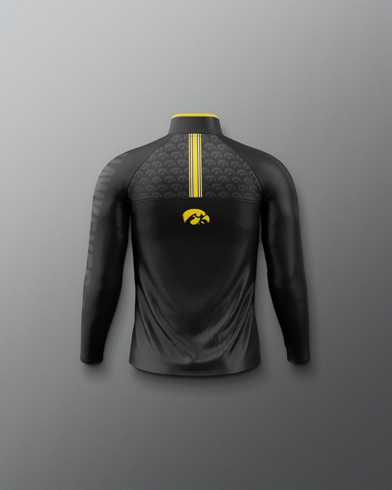 Y CIAQZ1010 Iowa Hawkeyes Sublimated Youth Elite Quarter Zip Black 0002