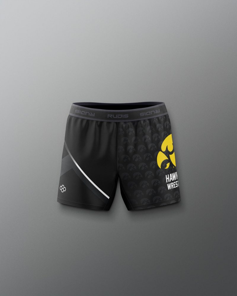 Y CIASH1014 Iowa Hawkeyes Sublimated Girls Elite Shorts Black 0001