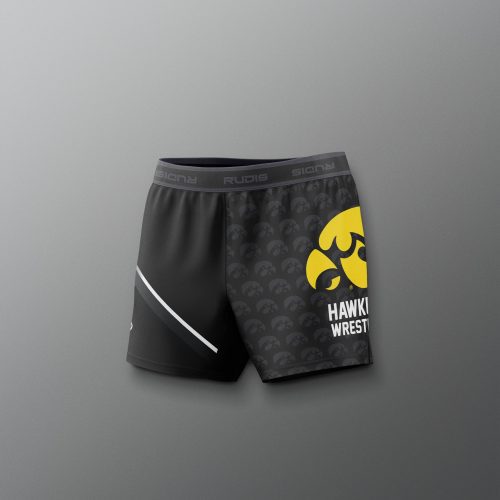 Y CIASH1014 Iowa Hawkeyes Sublimated Girls Elite Shorts Black 0004