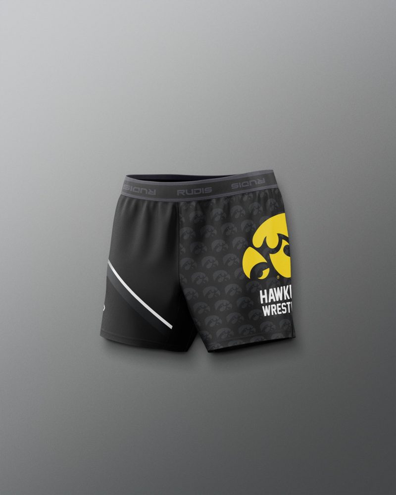 Y CIASH1014 Iowa Hawkeyes Sublimated Girls Elite Shorts Black 0004