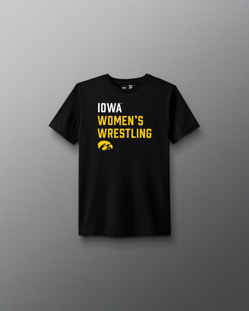 Y CIATS1012 Iowa Wrestling Stacked Girls T Shirt Black 0001