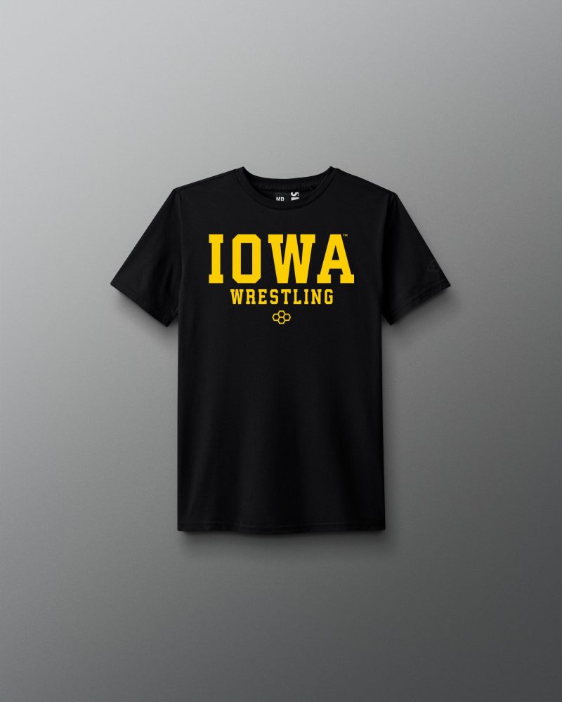 Y CIATS1024 Iowa Wrestling Basic Youth T Shirt Black 0001