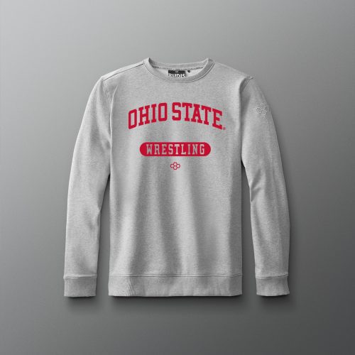 Y COHCR1011 Ohio State Wrestling Arch Youth Crewneck Athletic Heather Gray 0001