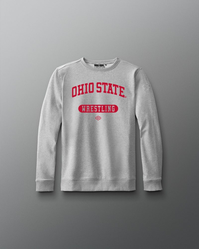 Y COHCR1011 Ohio State Wrestling Arch Youth Crewneck Athletic Heather Gray 0001