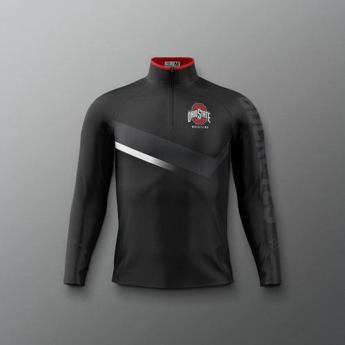 Y COHQZ1018 Ohio State Sublimated Youth Quarter Zip Black 0001