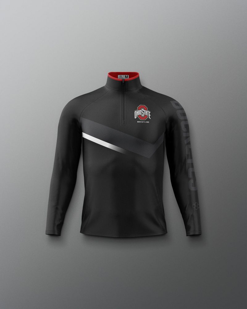 Y COHQZ1018 Ohio State Sublimated Youth Quarter Zip Black 0001