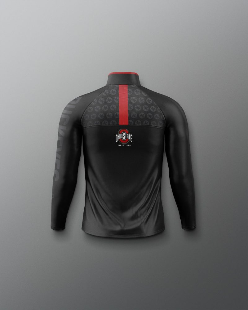 Y COHQZ1018 Ohio State Sublimated Youth Quarter Zip Black 0002