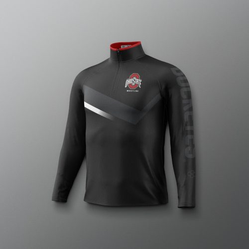 Y COHQZ1018 Ohio State Sublimated Youth Quarter Zip Black 0005