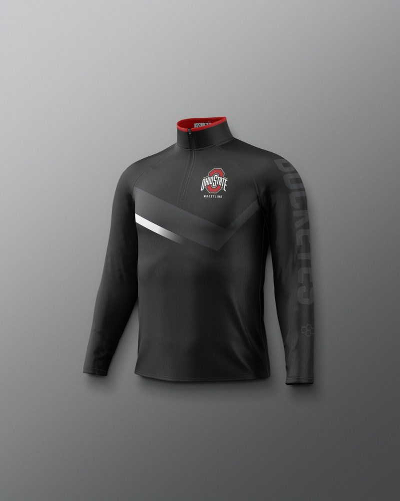 Y COHQZ1018 Ohio State Sublimated Youth Quarter Zip Black 0005