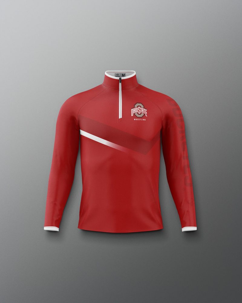 Y COHQZ1018 Ohio State Sublimated Youth Quarter Zip Red 0001