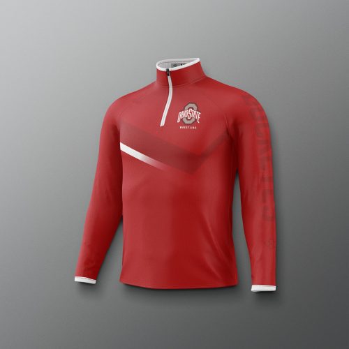 Y COHQZ1018 Ohio State Sublimated Youth Quarter Zip Red 0005