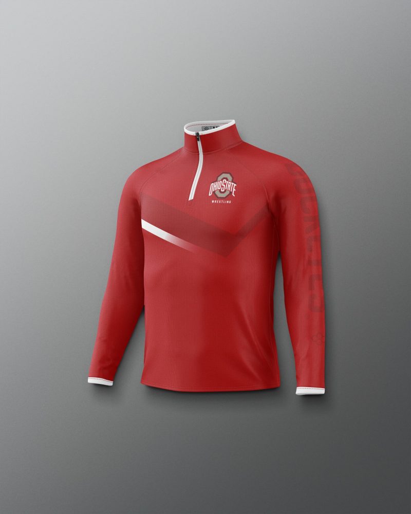 Y COHQZ1018 Ohio State Sublimated Youth Quarter Zip Red 0005