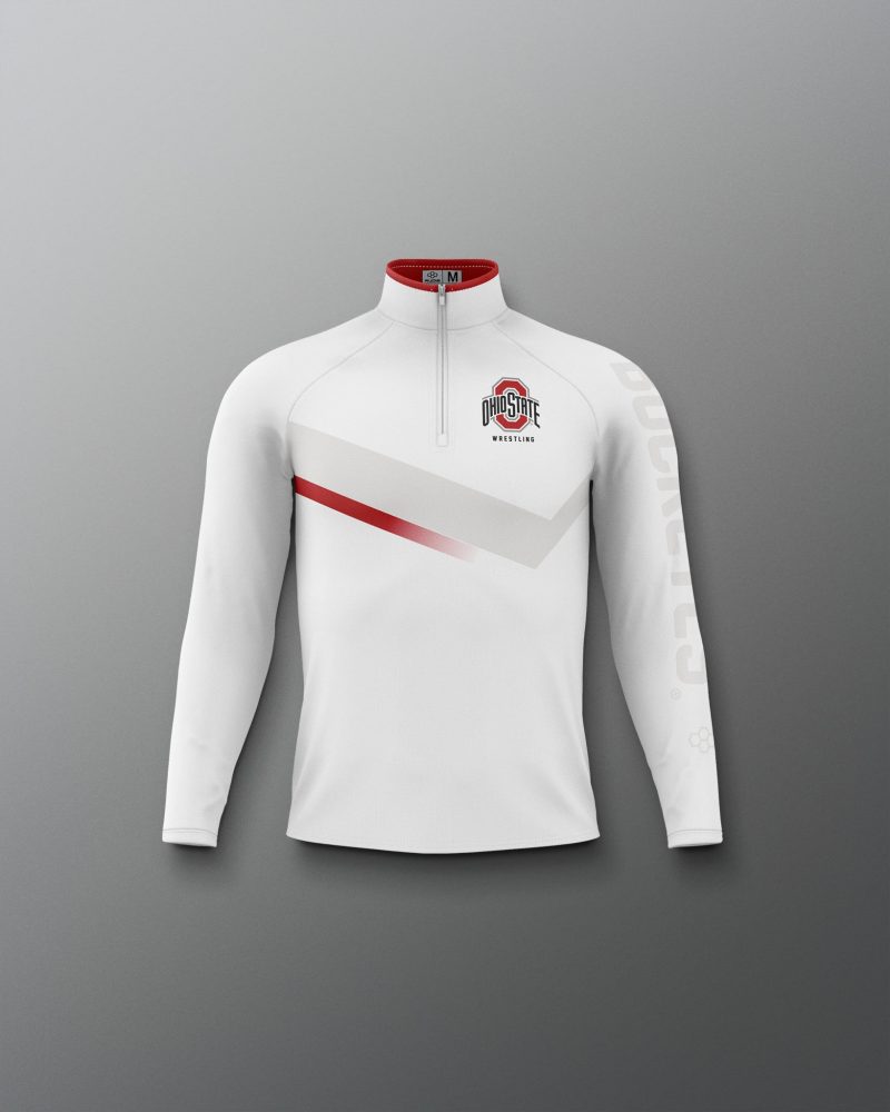 Y COHQZ1018 Ohio State Sublimated Youth Quarter Zip White 0001