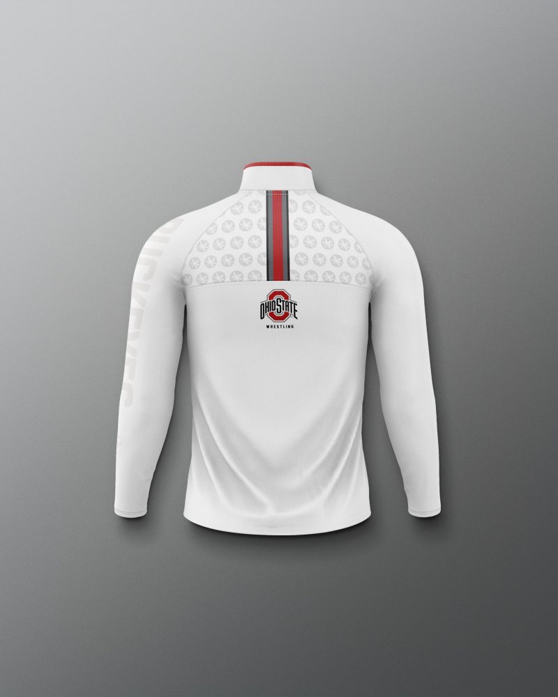 Y COHQZ1018 Ohio State Sublimated Youth Quarter Zip White 0002