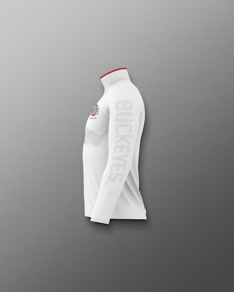 Y COHQZ1018 Ohio State Sublimated Youth Quarter Zip White 0003