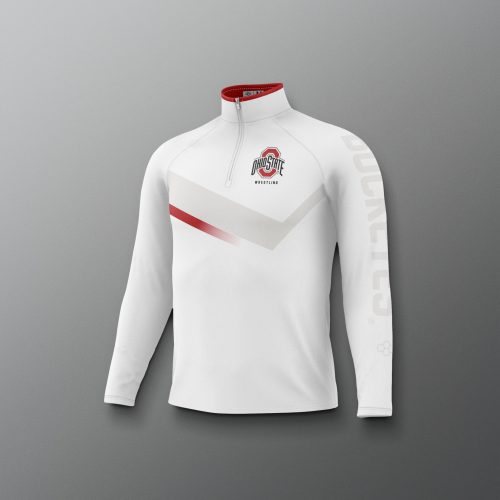 Y COHQZ1018 Ohio State Sublimated Youth Quarter Zip White 0005