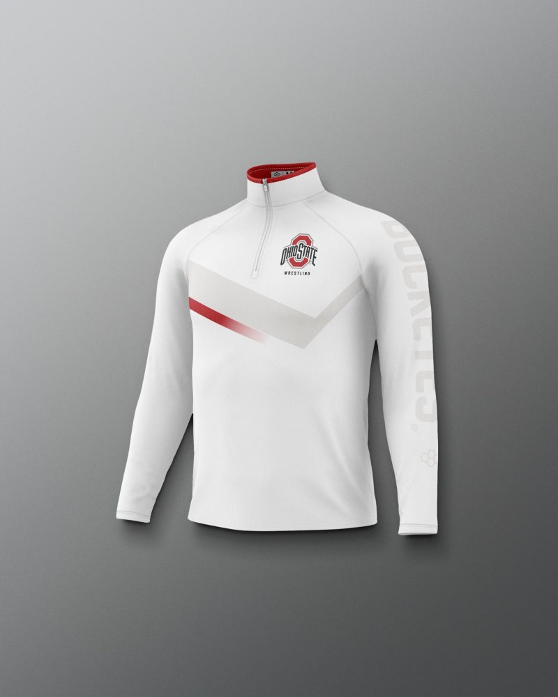 Y COHQZ1018 Ohio State Sublimated Youth Quarter Zip White 0005